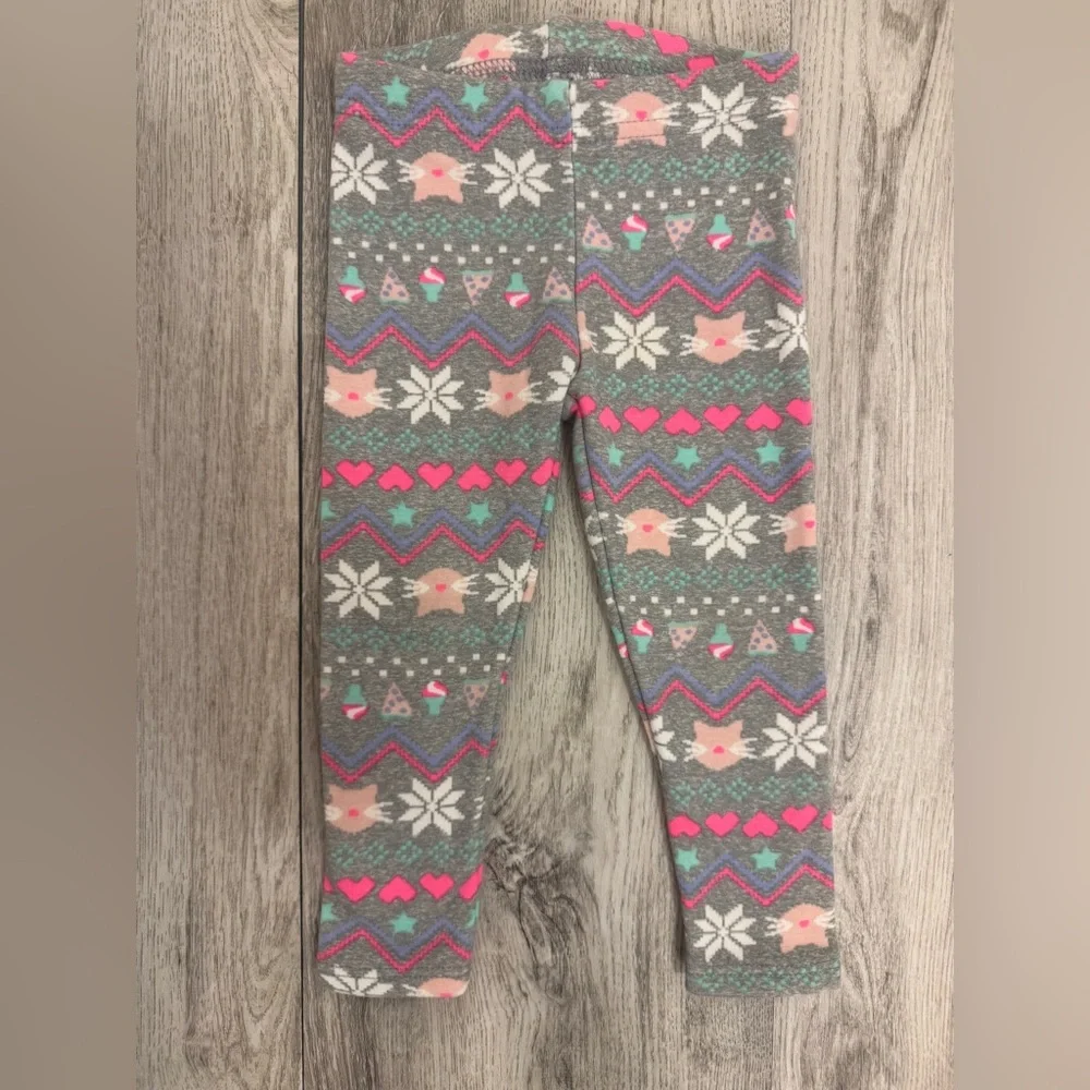 OshKosh B'gosh Gray and Pink Sweatpants Cozy Winter Style